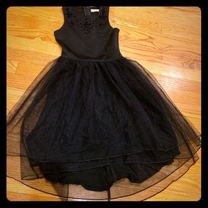 Abercrombie kids black tulle dress, beaded detail